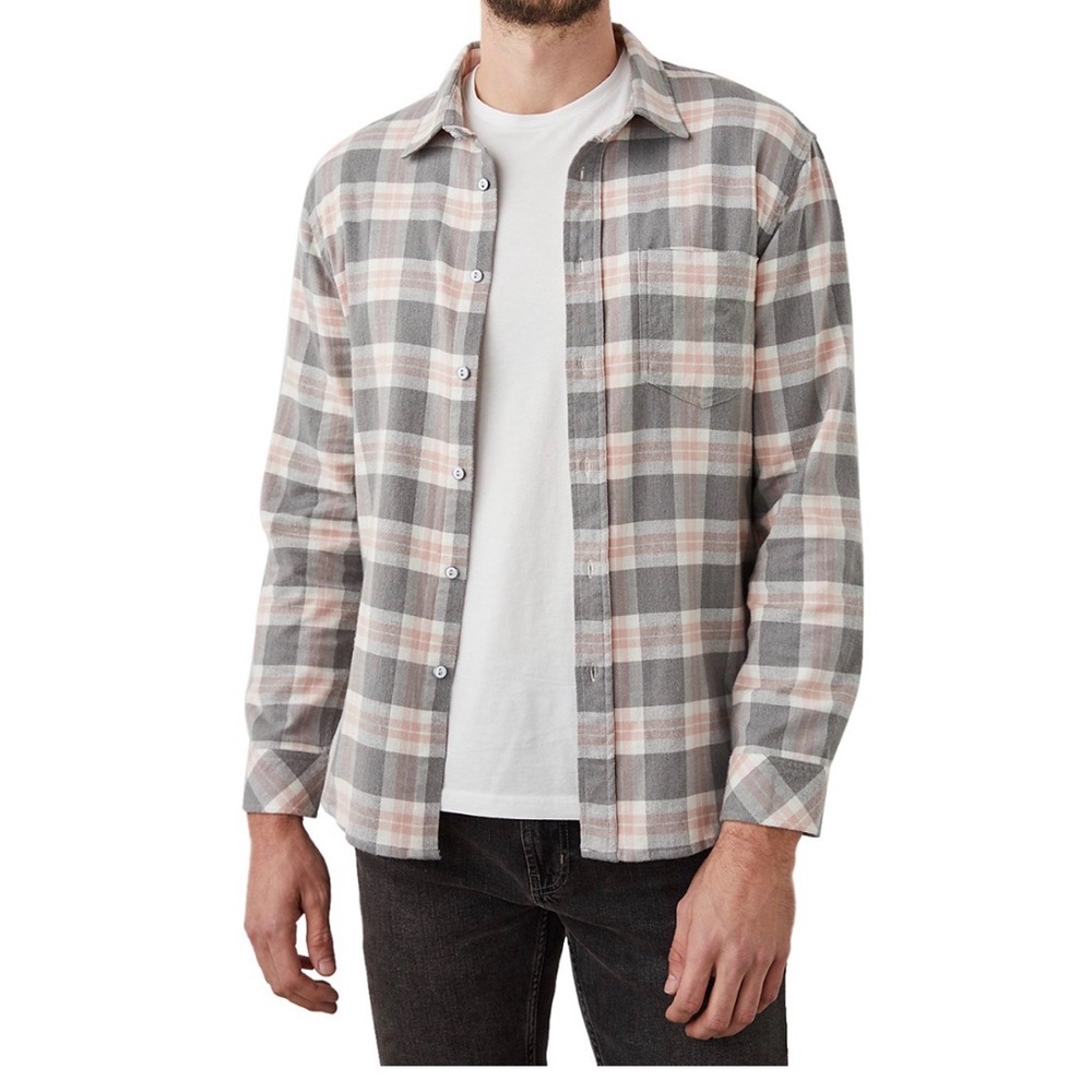 Rails Classic Plaid Button-Down Shirt - Gray & Pink